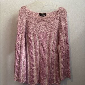EUC Weekend Max Mara Pink/Lilac Cable Knit Sweater Sz XL